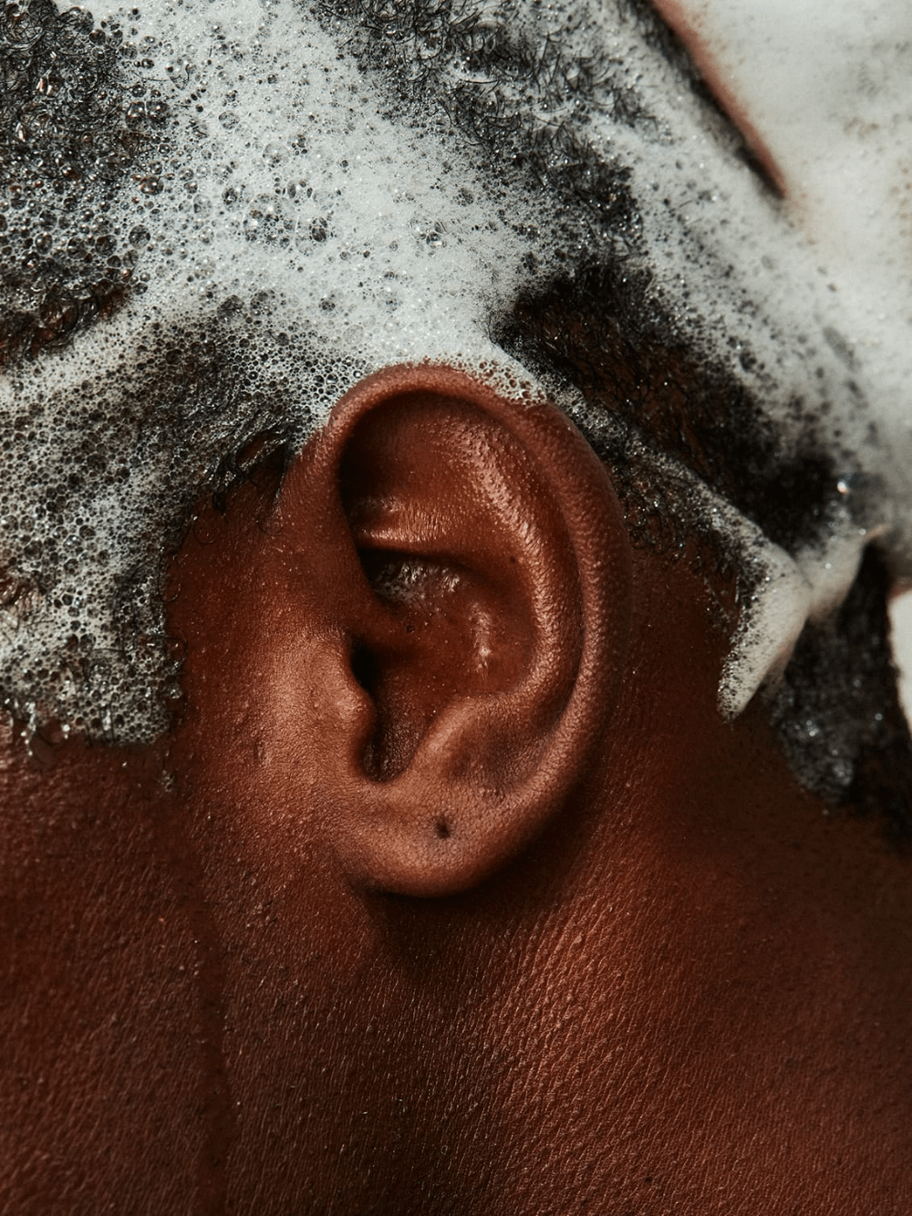 Textured hair shampooed