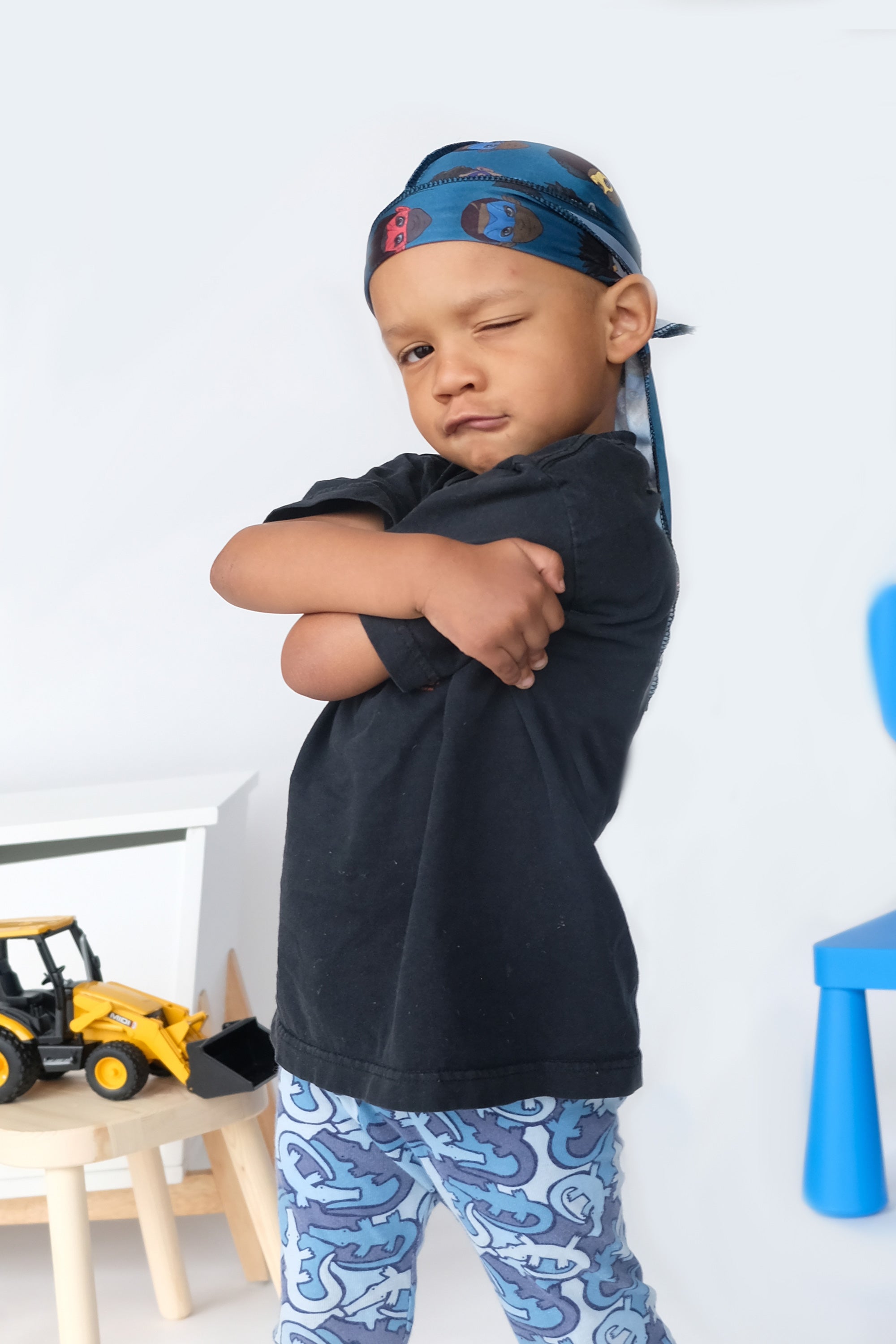 Children's Kid's Toddler's Blue Durag