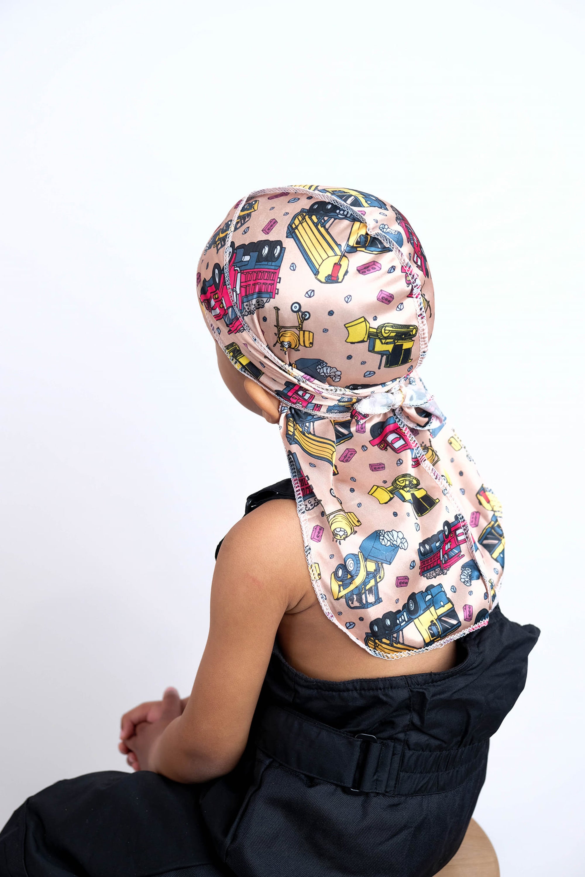 Children's Red Construction Durag