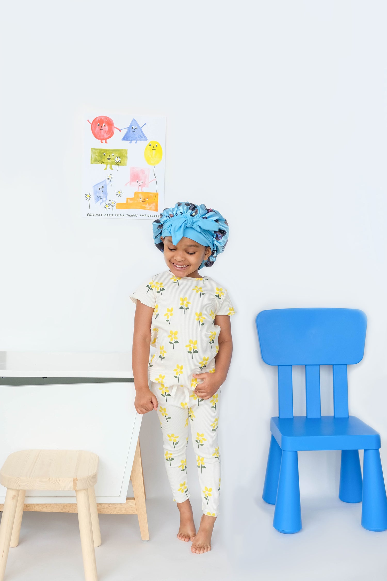 Children's Blue Bonnet with Superheroes